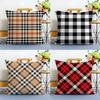 Elegant and Simple Home Plaid Pattern Pillow Case Printing Pillowcase Living Room Sofa Cushion Cover Bedroom Room Decor