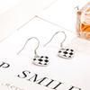 Ladies Elegant Plaid Love Heart Eardrop Earrings