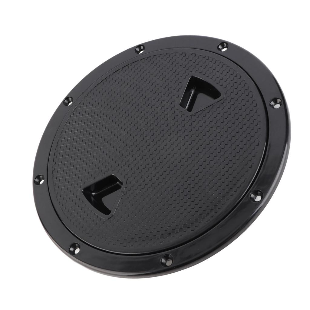 8in Round Deck Plate UV Resistant Black Inspection Hatch Cover for Marine Boat RV