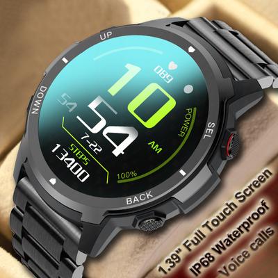 Bluetooth-Anruf-Smartwatch, 1,39 Zoll, Amoled-Voll-Touchscreen, GPS-Bewegungsverfolgung, IP68, wasserdicht, Smartwatch für Männer und Frauen + Box