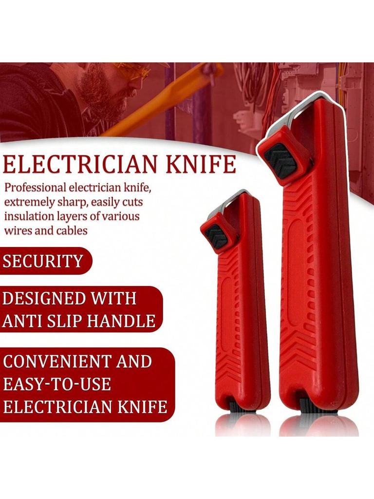 1/2PCS Red Cable Stripping Knife, 8-28mm Mini Knife Type Wire Stripping Pliers, Scissor Pliers, Crim