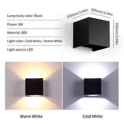 LED Wandleuchte Lampe 6W AC85-265V Kaltweiß Warmweiß Regendicht Wasserdicht ABS Material Verstellbarer Lichtkegelwinkel Für Innen Außen