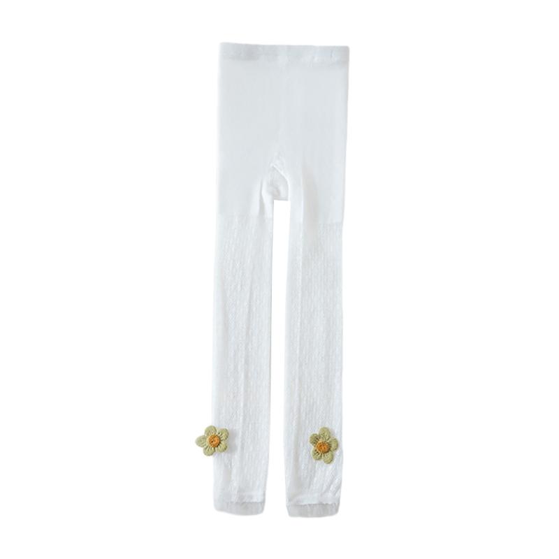 

Нежные леггинсы с цветочным шармом для девочек, мягкие и дышащие колготки для младенцев, модные эластичные колготки для повседневной носки XL белый