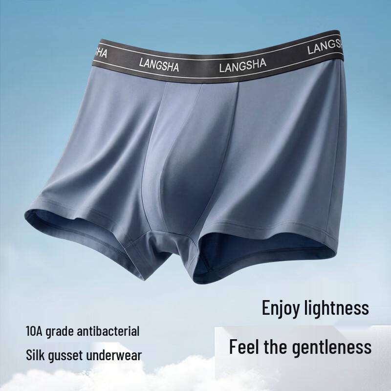 Langsha Men's Pure Cotton Seamless Boxer Briefs (5-Pack)