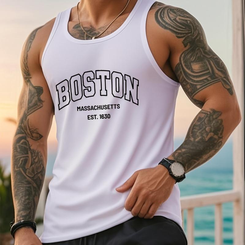 

Men s Striped Casual Tank Top, Classic Pattern Sleeveless, Lightweight, Summer Beach & Picnics XXL чёрный