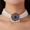 Crystal Rhinestone Pearl Necklace Vintage Court Style Multi - Layer Layered Choker for Women