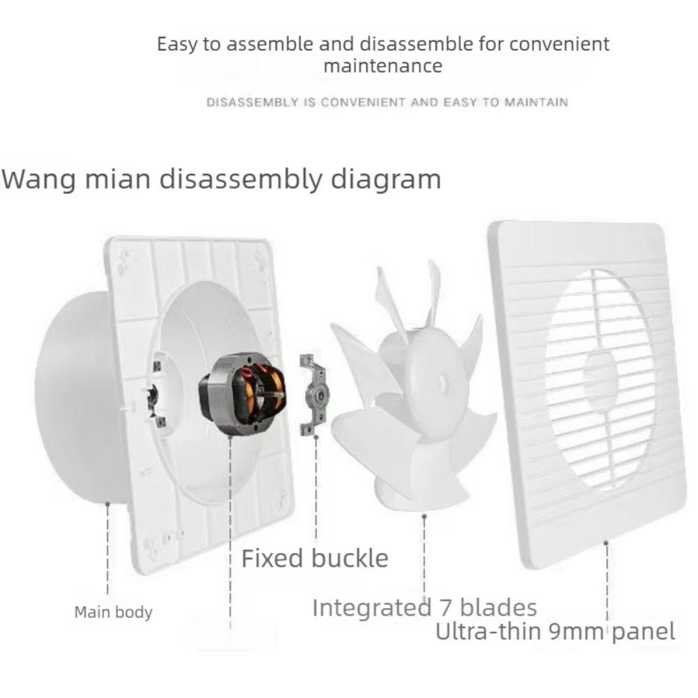 Extracteur Silencieux Ventilateur de Ventilation Faible Bruit Facile à Installer Ventilateur Mural Utilisation Toilettes