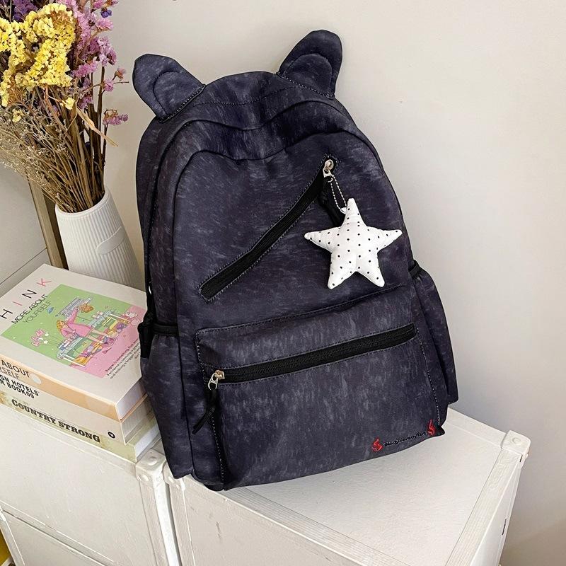 Schoolbag1011 New Korean Style Relaxed Simple Double Shoulder Backpack Japanese Style School Bag High Aesthetic Backpack for Middle and University