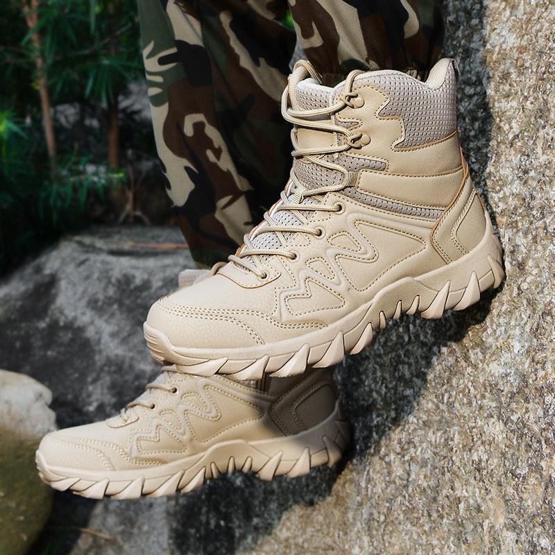 Mens High-Top Tactical Hiking Boots Outdoor Trekking Camping Mountain Climbing Winter Fall Use