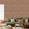 Red Velvet Leather Wallpaper Gold and Beige for Living Room and Bedroom 50x1000