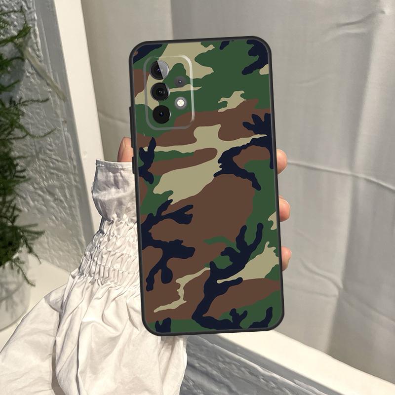 Military Army Camouflage Pattern Case For Samsung Galaxy A16 A36 A56 A06 A13 A53 A33 A23 A55 A35 A17 A54 A34 A14 A52 A32 A15