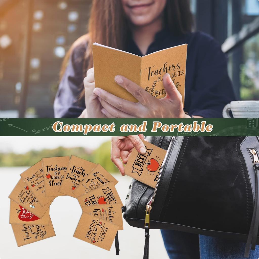 Kosiz 60 Pcs Valentine Teacher Appreciation Gift Bulk Thank You Kraft Notebooks Set Motivational Mini Journal Notebook Inspirational Party Bamboo