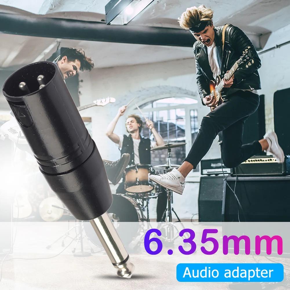 6.35mm Mono Male to XLR 3Pin Male Audio Plug Converter Adapter Connector for Headphone Microphone Power Amplifier Guitar