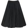 Plus Size Women Midi Skirt Loose A-line High Waist Elastic Solid Color Puffy Dresses Autumn Winter Fashionable Simple Clothing