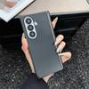 Plain Pure Color Phone Case for Samsung Z Fold 7/6 3/4/5 Acrylic Mirror Finish All-Inclusive Folding Cover With Hinge Protection