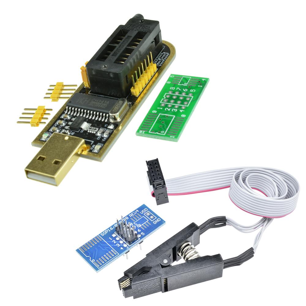 WCH341A 24 25 Series EEPROM Flash BIOS USB Programmer Module SOIC8 SOP8 Test Clip For EEPROM 93CXX / 25CXX / 24CXX DIY KIT