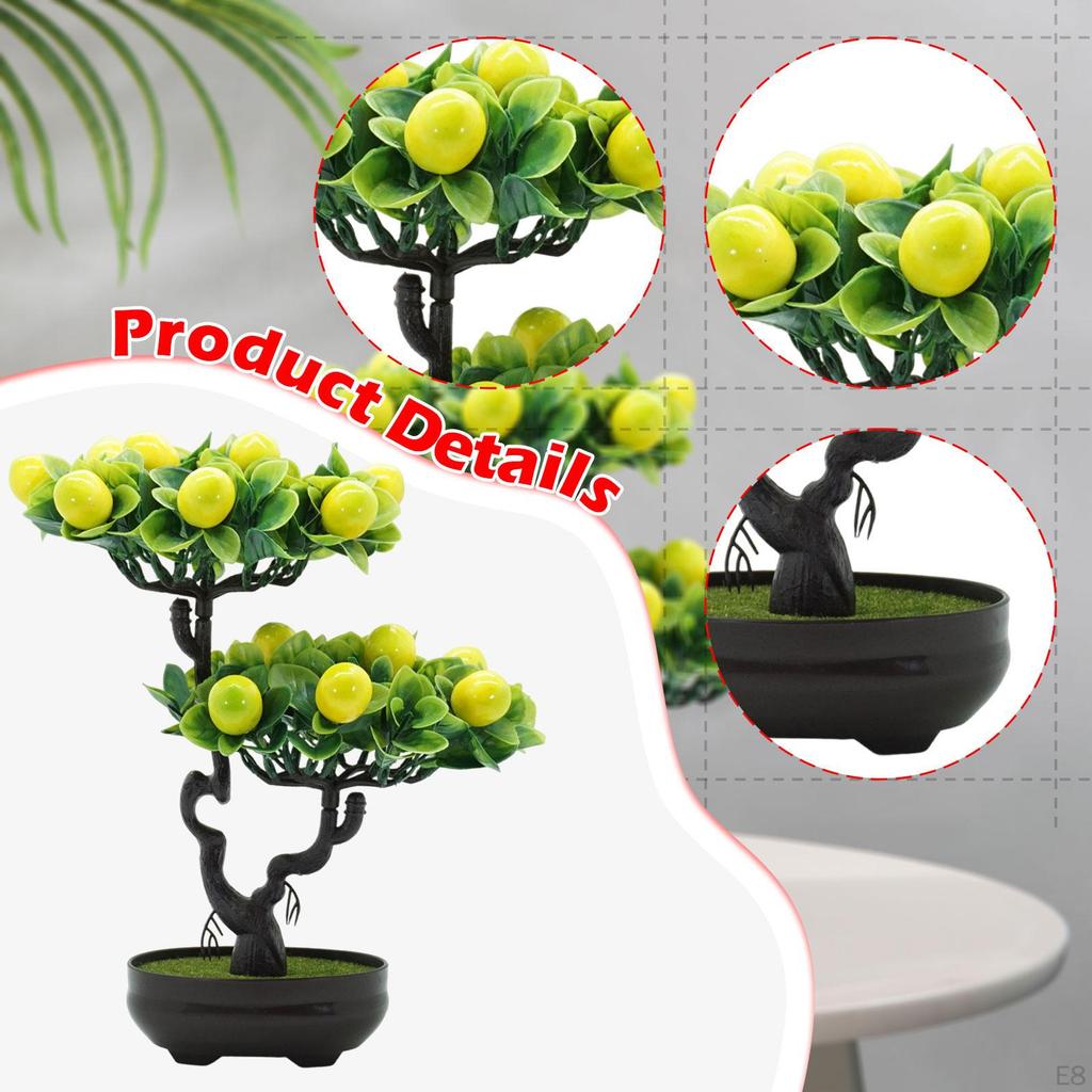 Artificial Fruit Tree Bonsai Faux Pot Lightweight Tabletop Ornament for Kitchen Room