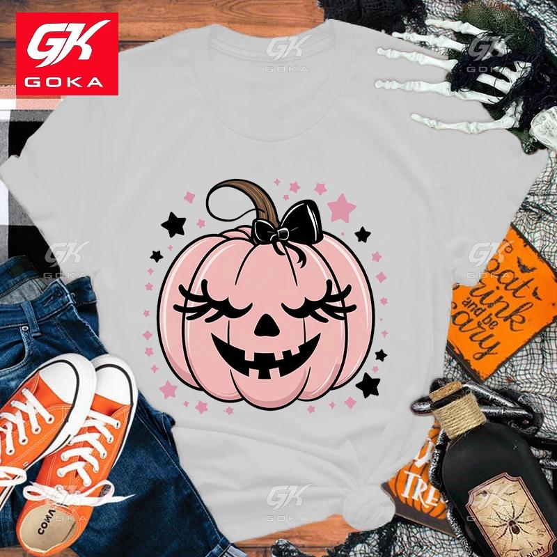 Halloween Pumpkin Printing Cotton T Shirt Fashion Clothing Unisex Short Sleeve Cool Hip Hop Tops Tees Hombre Aesthetic T Shirts