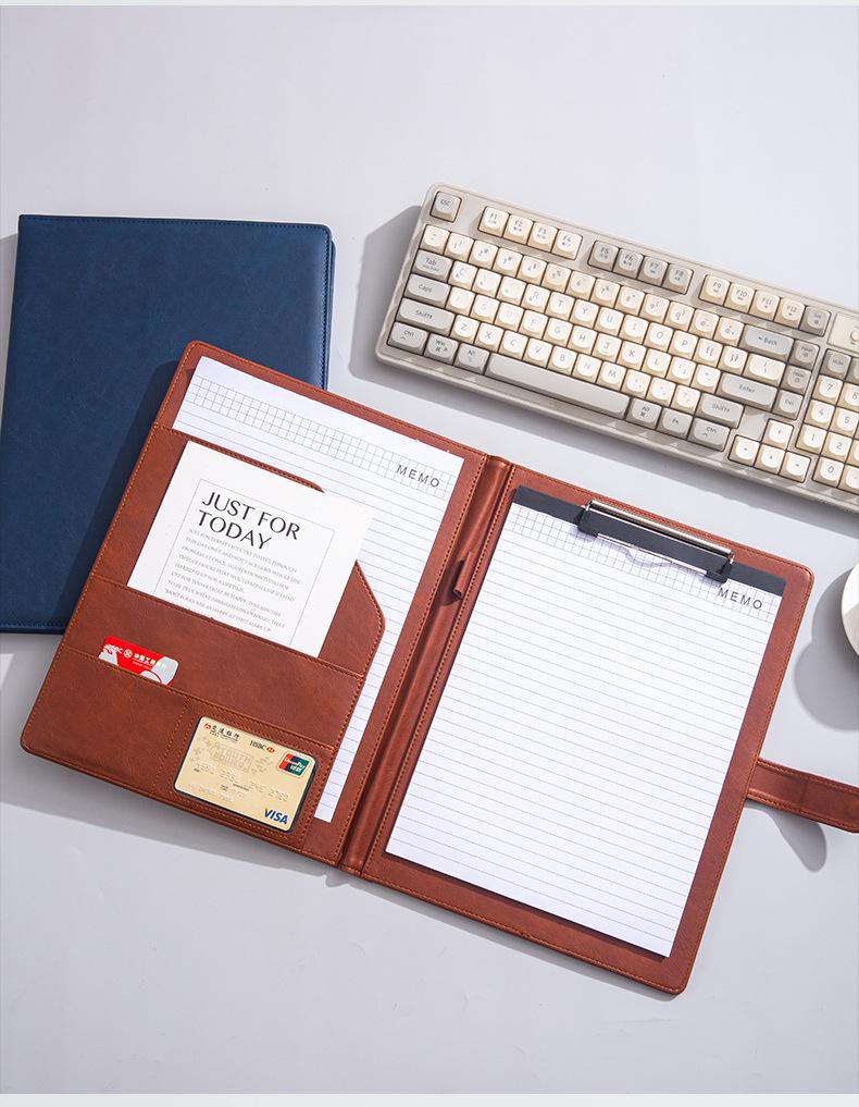 A4 Magnetic Leather Document Folder: Multifunctional Business Manager with Custom Logo