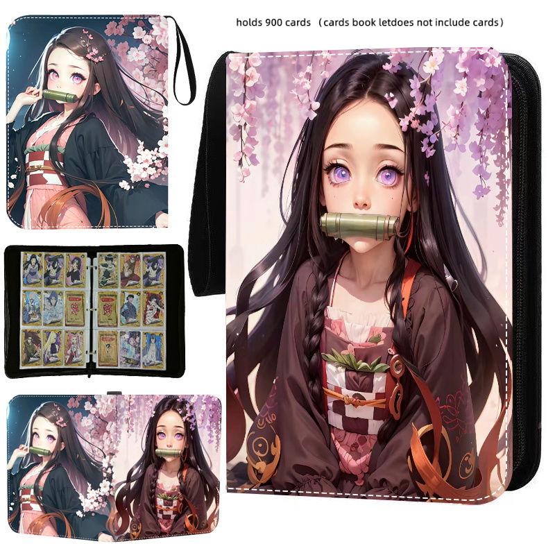 Card Binder 9 Pocket Trading Card Holder Anime Card Binder with 50 inner Pages Zipper Holder Up to 900 Cards