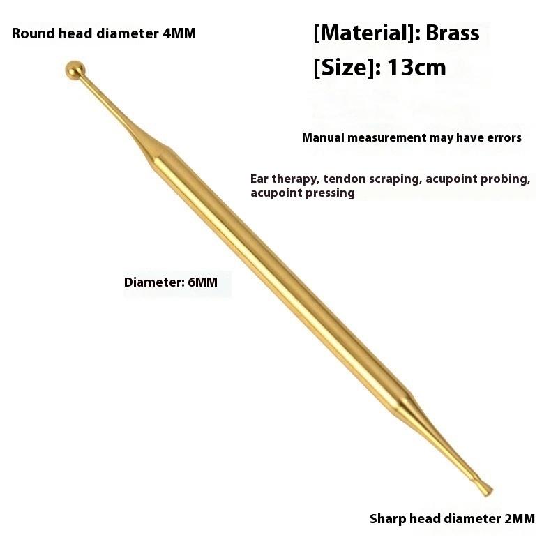 Acupuncture Pen Stainless Steel/Brass Manual Body Trigger Point Probe Pen Deep Tissue Massage,Dual Head Facial Reflexology Tools