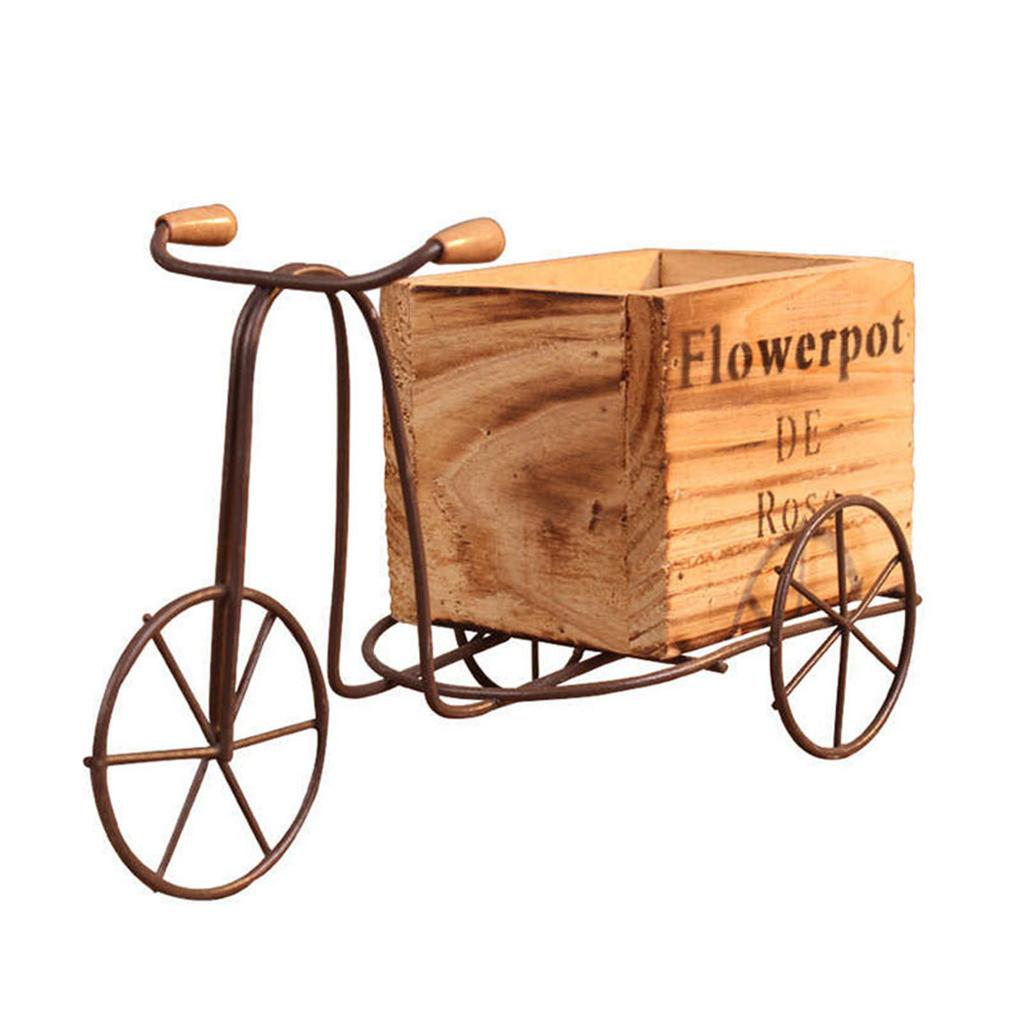 Portable Rusty Bicycles Planter Easy To Relocate for Seasonal Arrangements In Yard or On Balconies Convenient
