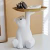 1pc of High-End White Polar Bear Storage Ornament, Suitable Only for Lightweight Items, Classic Bohemian Cartoon Animal Decorative Tray