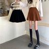 Casual All Match Versatile Black Corduroy Skirt for Women Autumn Winter High Waisted Slimming Pleated Skirt Petite A Line Mini Skirt