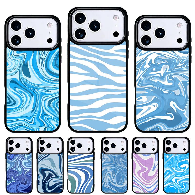 Liquid Swirl Abstract in Neutral Blue Grey Phone Case for iPhone 17 16 15 14 13 Pro Max Back Cover for 12 11 Pro Coque