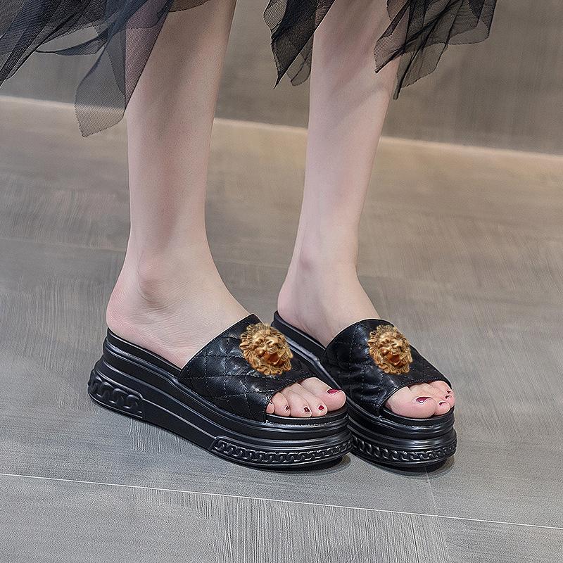 Neue Damen Slipper flache Brotschildkröten-Sandalen vielseitig Übergröße Strandschuhe Designer Outdoor Luxus Slipper