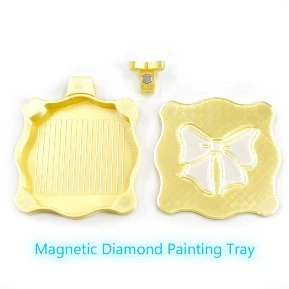 With Lid Diamond Painting Bowknot Tray Embroidery Storage Flip Drill Tray for Nail Art Accessories