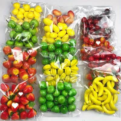 1 Bag Fruit Models Fake Mini Vegetables Photography Props Decorating Food Oranges Plastic Ornaments
