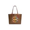 New City Canvas With Leather Tote Bag, Shopping Bag, Handbag, Shoulder Bag Women's Khaki C6813-IME7V