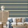 Autumn Plaid Wallpaper Turquoise and Gray for Living Room and Bedroom 50x1000