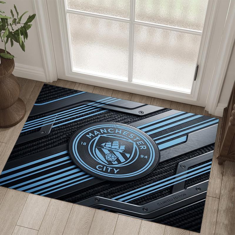Manchester City Design Crystal Velvet Carpet Cozy Non?Slip Printed Rug For Bedroom Living Room Entrance