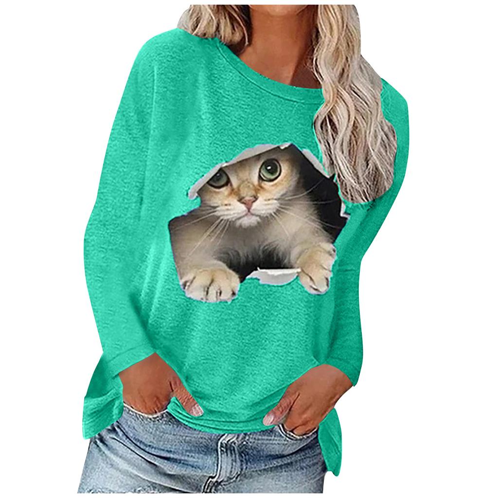 Women's Fashion And Winter Round Neck Casual Pullover Long Sleeve T-Shirt