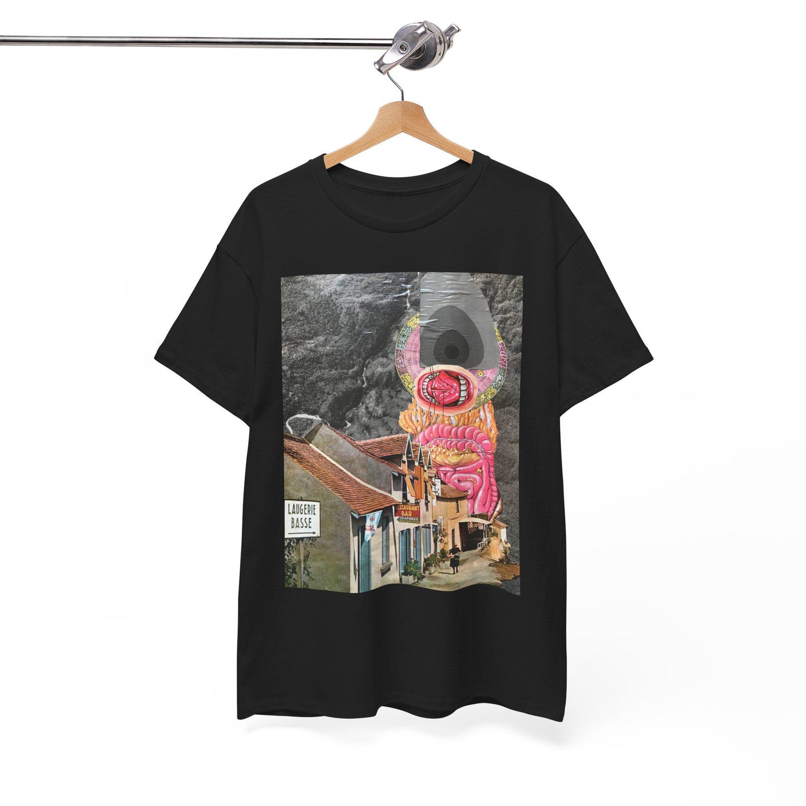 Gorgazon Returns Collage Art T Shirt Surreal Anatomical Landscape Tee Weird Art Cotton Shirt Wearable Art 3XL