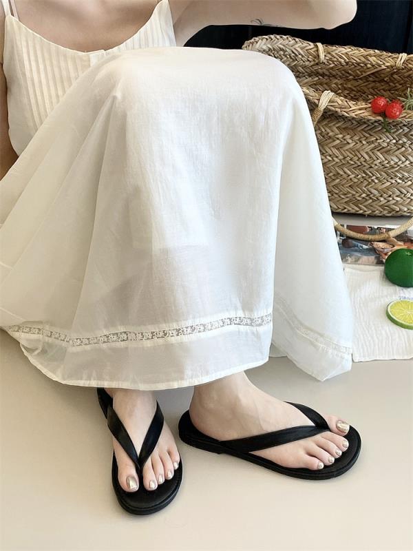 Fashion Shoes Slippers Soft Slipers Women Slides Low Rubber Flip Flops Comfort 2025 Flat Hawaiian Hoof Heels PU Round Toe Rome Casual Fa
