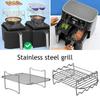 Kitchen Grill Air Fryer Rack for Ninja Dual Air Fryer with Barbecue Sticks for Double Basket Air Fryers Oven Microwave Baking