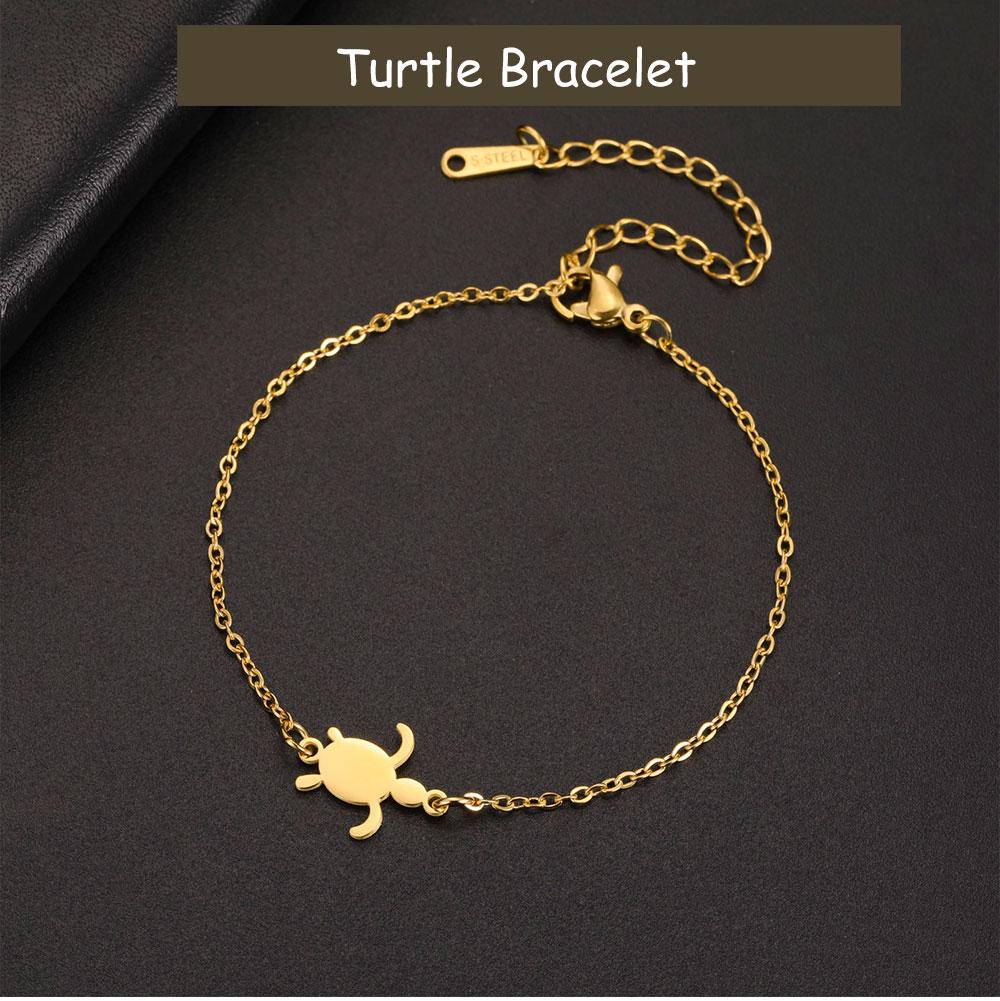 Cazador Animal Turtle Hand Bracelet for Women Stainless Steel Jewelry Beads Chain Bracelet Cute Birthday Gift Trend 2026 New