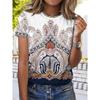 T-shirt Geometriche Stile Etnico alla Moda Maglietta a Manica Corta Oversize da Donna Stampa 3D Retrò Top Harajuku Magliette Abbigliamento Donna