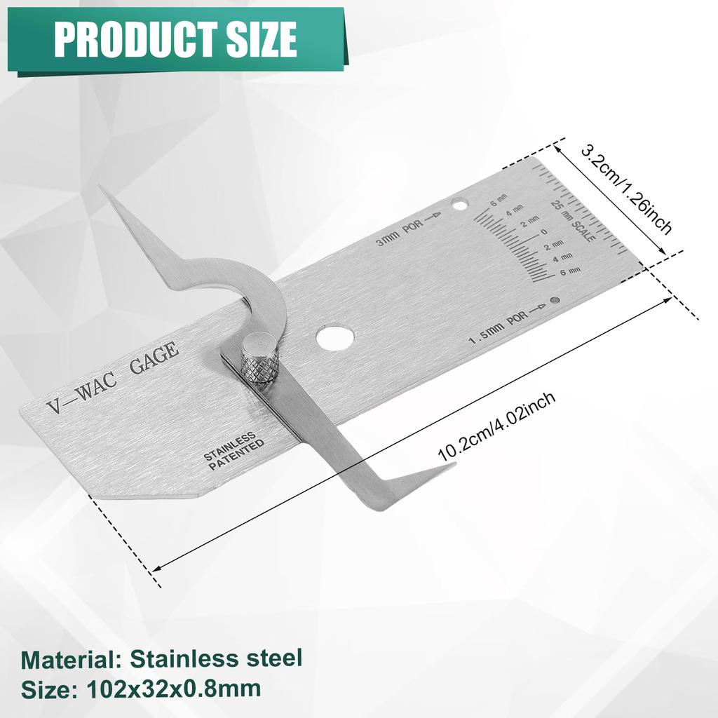 Schweißinspektionslehre Edelstahl Kehlnahtprüflehre Präzise Überprüfungen Tiefe Schweißnahtdickenlehre Inspektionskit