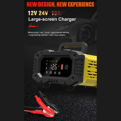 FOXSUR Vollautomatische Batterieladegeräte 12V10A 24V5A Automotive Battery Maintainer
