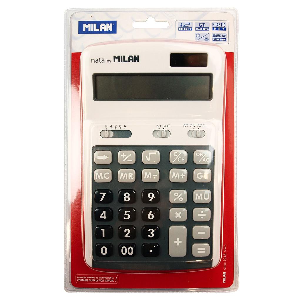 MILAN 150712 Calculator, 12-digit, (Gray), 400046-103