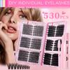 530 Tufts Diy Single Tufts Of False Eyelashes Powder Box Natural Dense D-Curve Segmented Grafting Eyelashes