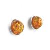 Les Trésors De Lily [N1988] - Cognac Amber 'Inspiration' Silver Earrings (rhodium-plated) - 8 Mm