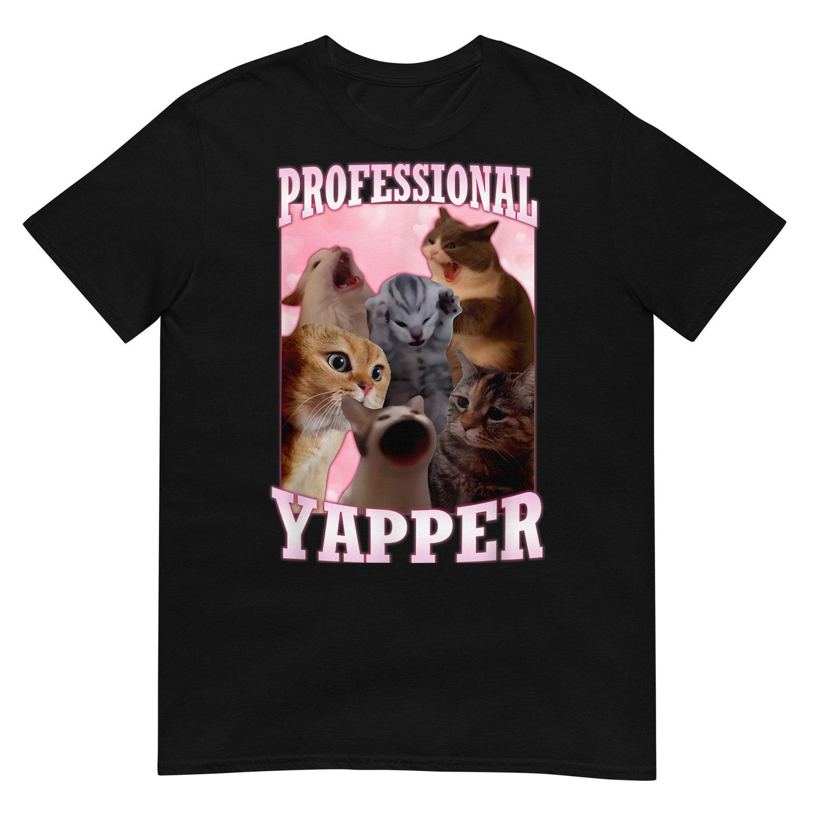 Professional Yapper Funny Cat T-Shirt XL