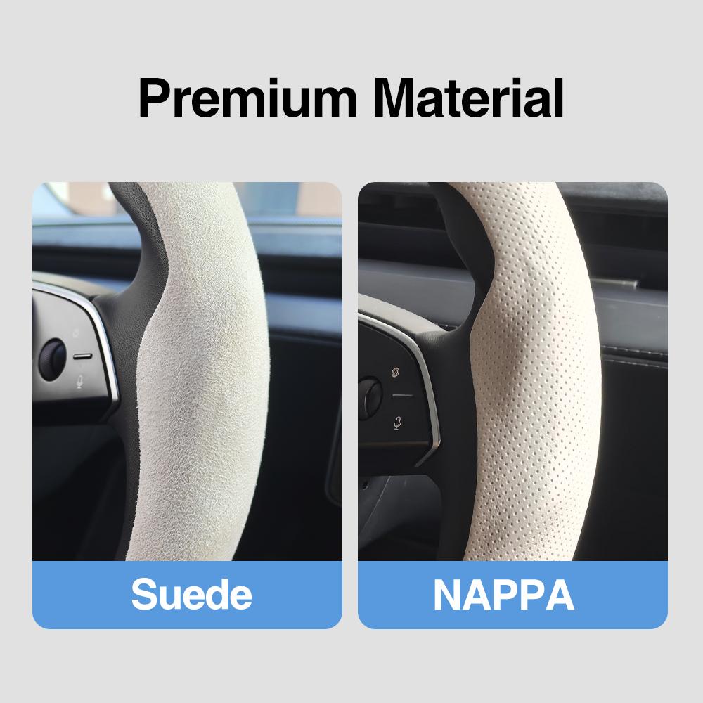 Heenvn Car Steering Wheel Cover For Tesla Model Y Juniper Model 3 Highland 2025 2026 Non-Slip Interior Protector Accessories