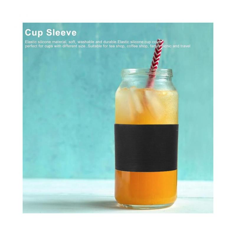 Bottle Cup Sleeve Nonslip Silicone Cup Ring 10pcs, Heat Resistance Slip Proof Water Mug Bottle Sleeve Ring Hot Cold Proof Cover, Reusable Glass Steel