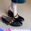 Spring and Summer New Retro One-word Belt Mary Jane Shoes Women's Round Head Shallow Mouth Soft Leather Ballet Shoes Single Shoes Small Leather Shoes